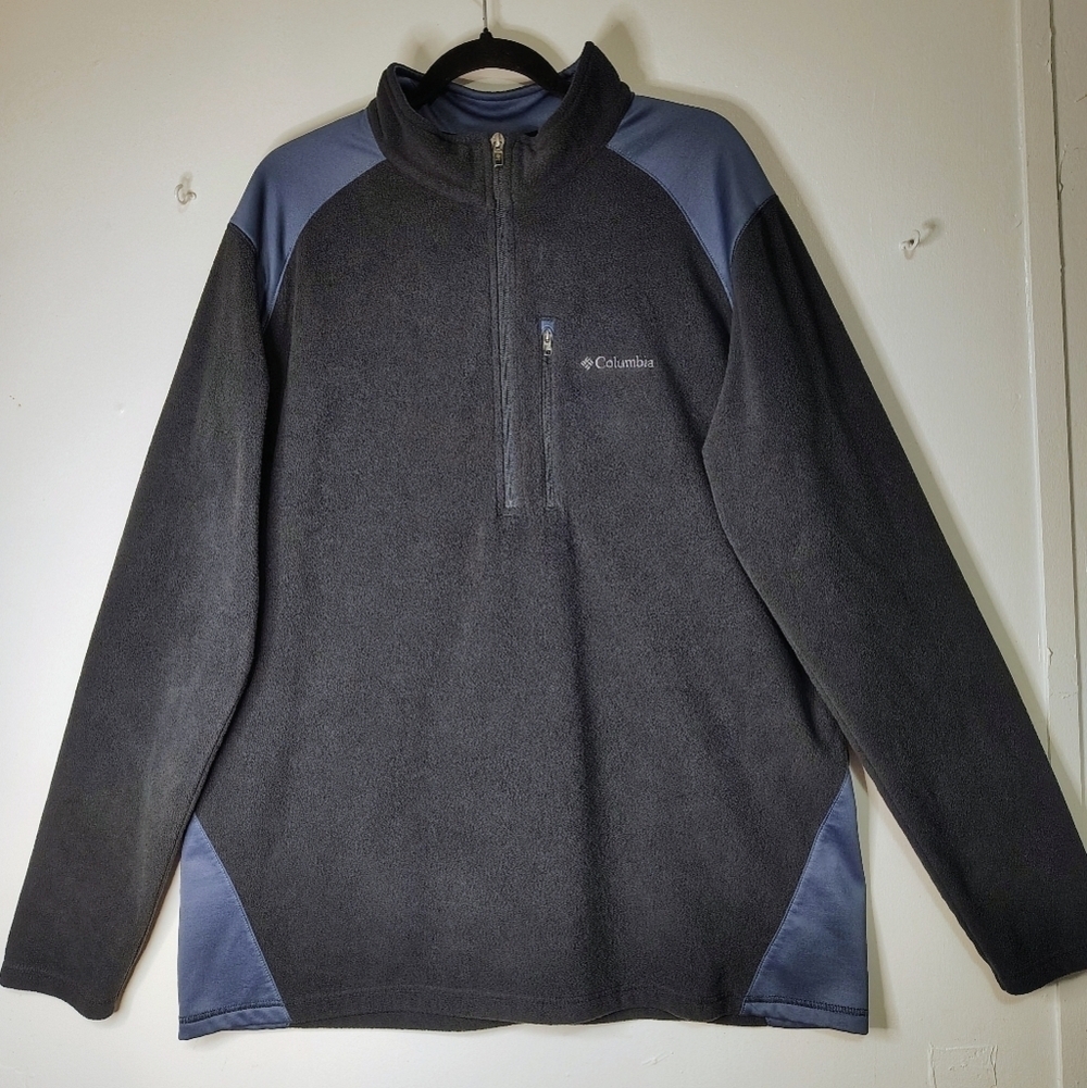 Columbia Men's Fleece ½ Zip Pocket Winter Sweater, XL, grey.
